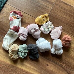 Newborn Baby Sock and Mitten Bundle